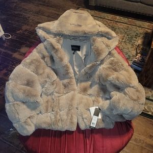 BCBG faux mink coat